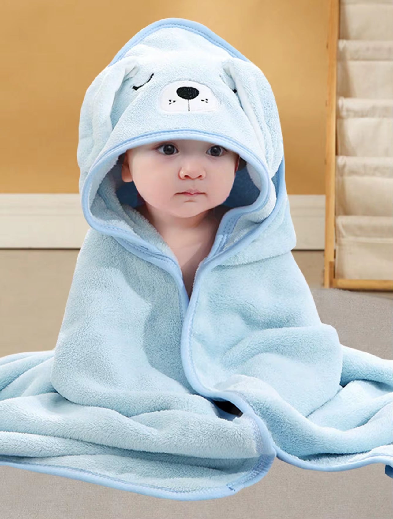 Coral Fleece Children’s Hooded Bathrobe